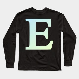 The Letter E Blue and Green Gradient Long Sleeve T-Shirt